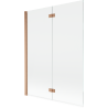 Mexen Mist 2-wing left shower screen 130 x 150 cm, transparent, brushed copper - 8A9-130-002-65-00-L