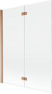 Mexen Mist 2-panel left shower screen 130 x 150 cm, transparent, brushed copper - 8A9-130-002-65-00-L