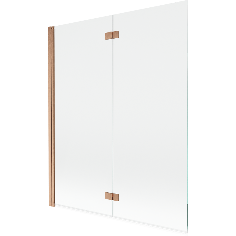 Mexen Mist 2-wing left shower screen 140 x 150 cm, transparent, brushed copper - 8A9-140-002-65-00-L