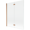 Mexen Mist 2-wing left shower screen 140 x 150 cm, transparent, brushed copper - 8A9-140-002-65-00-L