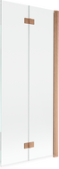Mexen Mist 2-wing shower screen right 80 x 150 cm, transparent, brushed copper - 8A9-080-002-65-00-P