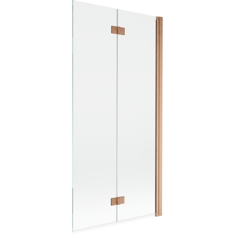 Mexen Mist shower screen 2-wing right 90 x 150 cm, transparent, brushed copper - 8A9-090-002-65-00-P