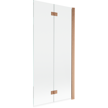 Mexen Mist shower screen 2-wing right 90 x 150 cm, transparent, brushed copper - 8A9-090-002-65-00-P