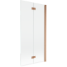 Mexen Mist shower screen 2-wing right 90 x 150 cm, transparent, brushed copper - 8A9-090-002-65-00-P