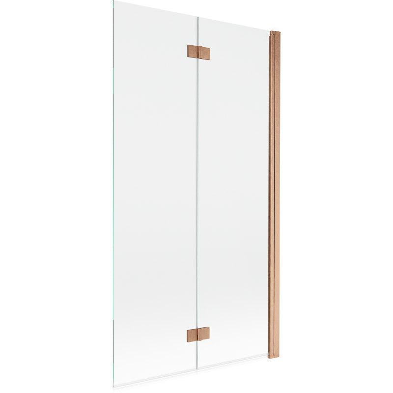 Mexen Mist 2-panel shower screen, right 100 x 150 cm, transparent, brushed copper - 8A9-100-002-65-00-P