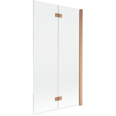 Mexen Mist 2-panel shower screen, right 100 x 150 cm, transparent, brushed copper - 8A9-100-002-65-00-P