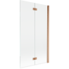 Mexen Mist 2-panel shower screen, right 100 x 150 cm, transparent, brushed copper - 8A9-100-002-65-00-P