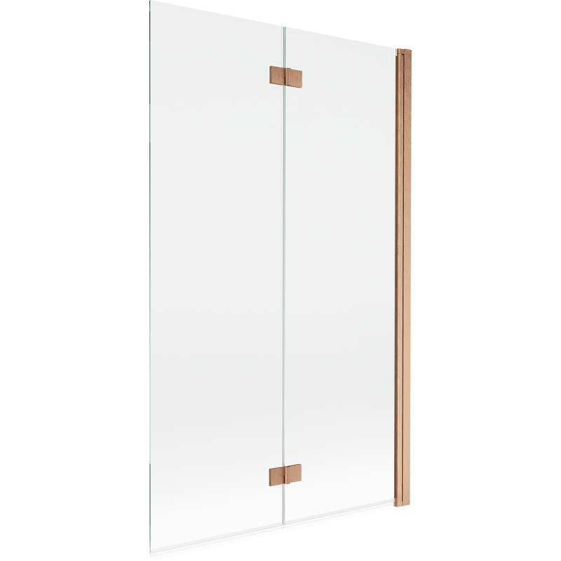 Mexen Mist double-wing shower screen right 110 x 150 cm, transparent, brushed copper - 8A9-110-002-65-00-P