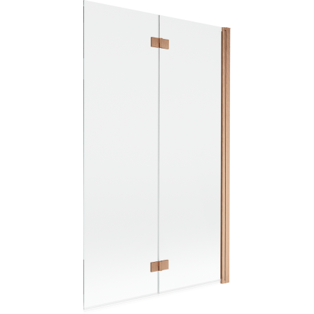 Mexen Mist shower screen 2-winged right 110 x 150 cm, transparent, brushed copper - 8A9-110-002-65-00-P