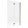 Mexen Mist double-wing shower screen right 110 x 150 cm, transparent, brushed copper - 8A9-110-002-65-00-P