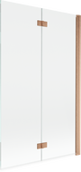 Mexen Mist double-wing shower screen right 110 x 150 cm, transparent, brushed copper - 8A9-110-002-65-00-P