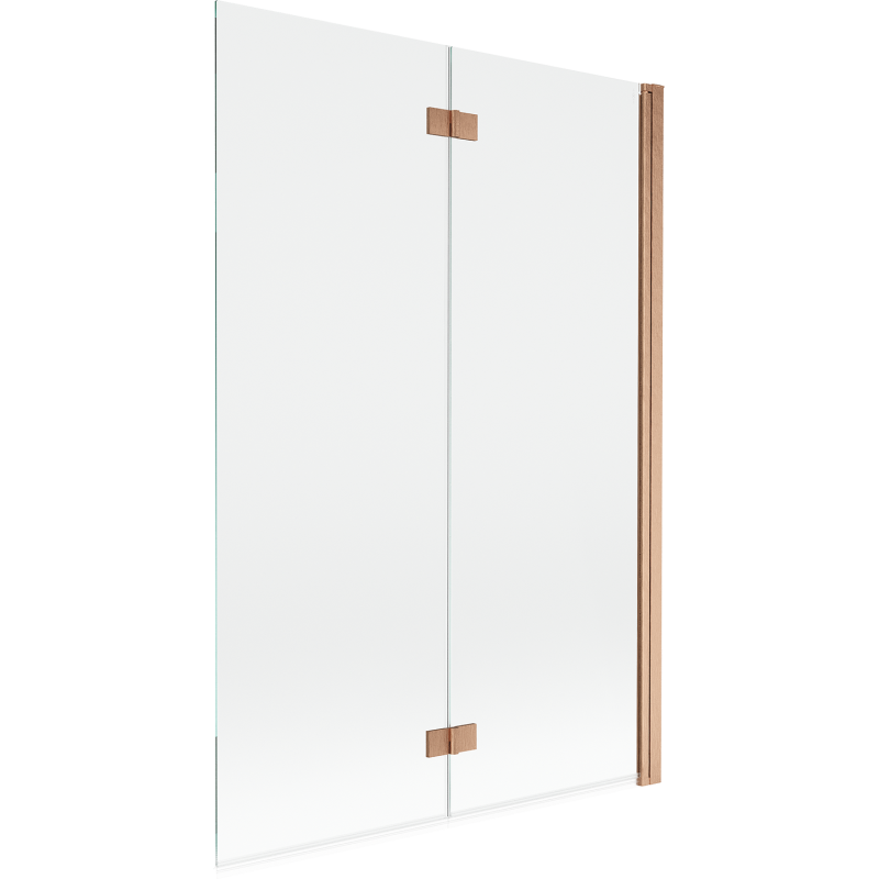 Mexen Mist shower screen 2-wing right 120 x 150 cm, transparent, brushed copper - 8A9-120-002-65-00-P