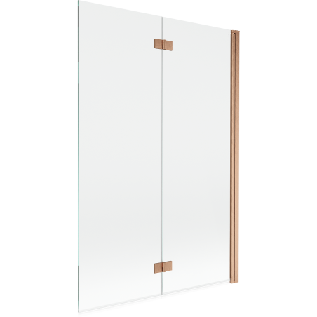 Mexen Mist 2-wing right shower screen 120 x 150 cm, transparent, brushed copper - 8A9-120-002-65-00-P