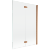 Mexen Mist shower screen 2-wing right 120 x 150 cm, transparent, brushed copper - 8A9-120-002-65-00-P