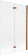 Mexen Mist 2-wing right shower screen 120 x 150 cm, transparent, brushed copper - 8A9-120-002-65-00-P
