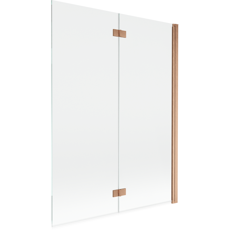 Mexen Mist 2-panel shower screen right 130 x 150 cm, transparent, brushed copper - 8A9-130-002-65-00-P