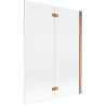 Mexen Mist 2-panel shower screen right 130 x 150 cm, transparent, brushed copper - 8A9-130-002-65-00-P