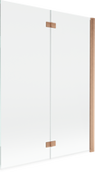 Mexen Mist 2-panel shower screen right 130 x 150 cm, transparent, brushed copper - 8A9-130-002-65-00-P