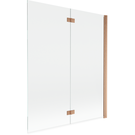 Mexen Mist 2-panel folding shower screen right 140 x 150 cm, transparent, brushed copper - 8A9-140-002-65-00-P