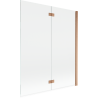 Mexen Mist 2-panel folding shower screen right 140 x 150 cm, transparent, brushed copper - 8A9-140-002-65-00-P
