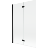 Mexen Mist 2-panel left shower screen 120 x 150 cm, transparent, black - 8A9-120-002-70-00-L