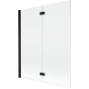 Mexen Mist 2-panel left shower screen 140 x 150 cm, transparent, black - 8A9-140-002-70-00-L