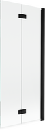 Mexen Mist 2-panel right shower screen 80 x 150 cm, transparent, black - 8A9-080-002-70-00-P