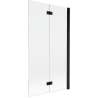 Mexen Mist 2-panel Shower Screen Right 100 x 150 cm, Transparent, Black - 8A9-100-002-70-00-P