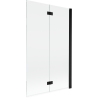 Mexen Mist 2-Panel Right Bath Screen 110 x 150 cm, Transparent, Black - 8A9-110-002-70-00-P