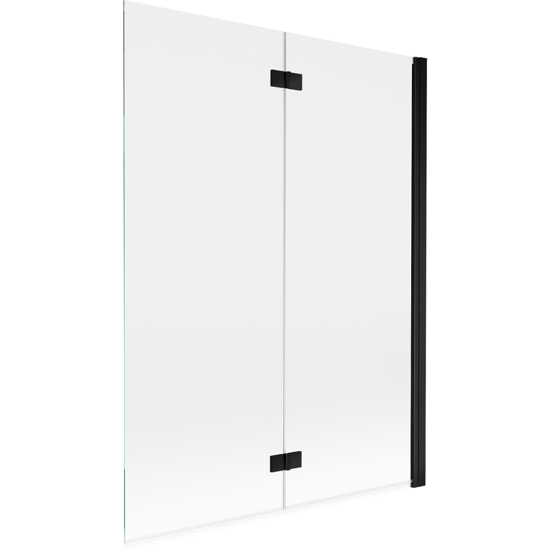 Mexen Mist shower screen 2-panel right 130 x 150 cm, transparent, black - 8A9-130-002-70-00-P