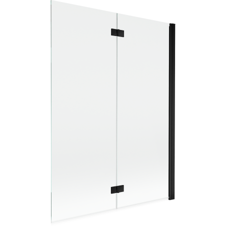 Mexen Mist shower screen 2-panel right 130 x 150 cm, transparent, black - 8A9-130-002-70-00-P