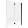 Mexen Mist shower screen 2-panel right 130 x 150 cm, transparent, black - 8A9-130-002-70-00-P