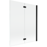 Mexen Mist 2-panel right folding shower screen 140 x 150 cm, transparent, black - 8A9-140-002-70-00-P