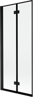 Mexen Mist 2-wing left shower screen 80 x 150 cm, black frame, black - 8A9-080-002-70-70-L