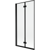 Mexen Mist 2-wing left shower screen 90 x 150 cm, black frame, black - 8A9-090-002-70-70-L