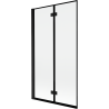 Mexen Mist 2-winged left shower screen 100 x 150 cm, black frame, black - 8A9-100-002-70-70-L