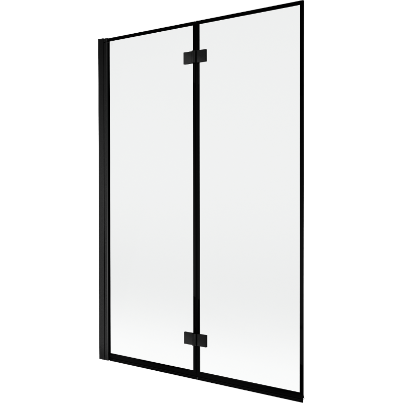 Mexen Mist 2-wing Left Bath Screen 120 x 150 cm, Black Frame, Black - 8A9-120-002-70-70-L