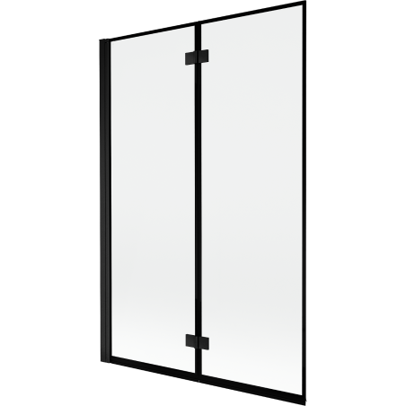 Mexen Mist 2-wing Left Bath Screen 120 x 150 cm, Black Frame, Black - 8A9-120-002-70-70-L