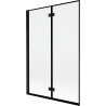 Mexen Mist 2-wing Left Bath Screen 120 x 150 cm, Black Frame, Black - 8A9-120-002-70-70-L