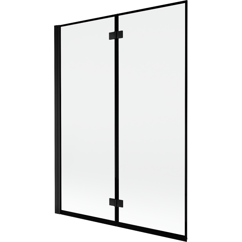Mexen Mist 2-panel left shower screen 130 x 150 cm, black frame, black - 8A9-130-002-70-70-L