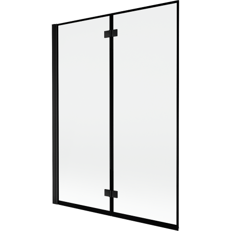 Mexen Mist 2-Wing Left Bath Screen 130 x 150 cm, Black Frame, Black - 8A9-130-002-70-70-L