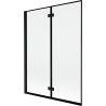 Mexen Mist 2-panel left shower screen 130 x 150 cm, black frame, black - 8A9-130-002-70-70-L
