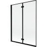Mexen Mist 2-Wing Left Bath Screen 130 x 150 cm, Black Frame, Black - 8A9-130-002-70-70-L