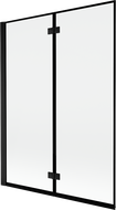 Mexen Mist 2-panel left shower screen 130 x 150 cm, black frame, black - 8A9-130-002-70-70-L