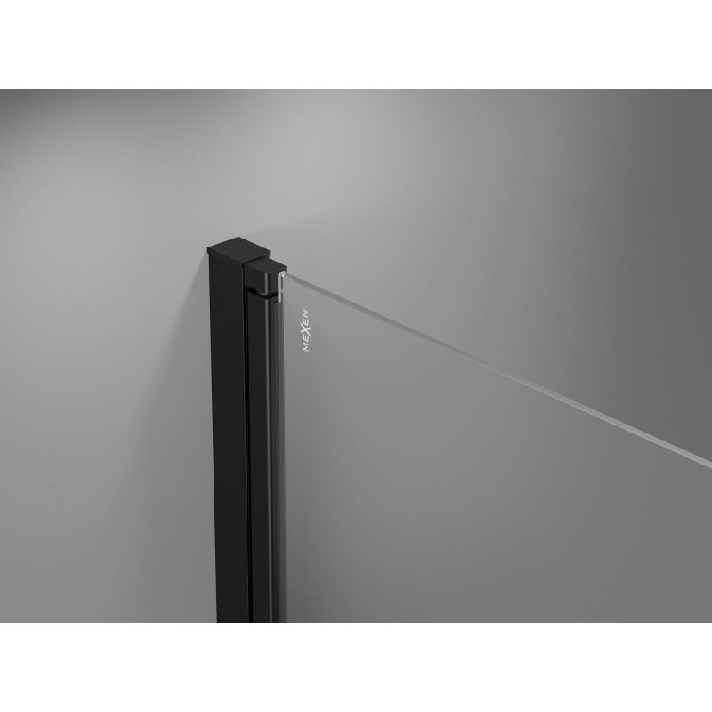 Mexen Mist 2-panel right bath screen 80 x 150 cm, black frame, black - 8A9-080-002-70-70-P