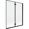 Mexen Mist 2-panel shower screen right 140 x 150 cm, black frame, black - 8A9-140-002-70-70-P