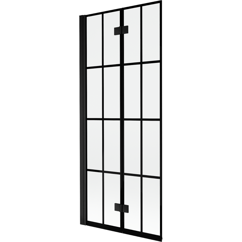 Mexen Mist shower screen 2-wing left 80 x 150 cm, black grid, black - 8A9-080-002-70-77-L