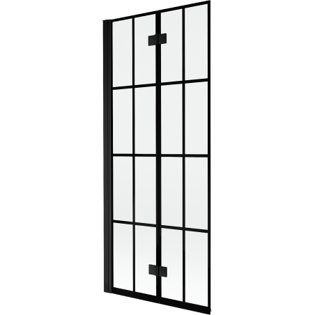 Mexen Mist 2-panel left shower screen 80 x 150 cm, black grid, black - 8A9-080-002-70-77-L