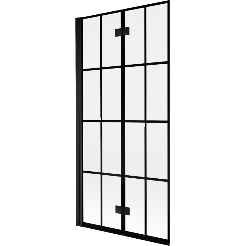 Mexen Mist 2-wing left shower screen 90 x 150 cm, black grid, black - 8A9-090-002-70-77-L