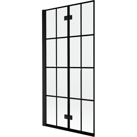Mexen Mist 2-panel left shower screen 90 x 150 cm, black grid, black - 8A9-090-002-70-77-L